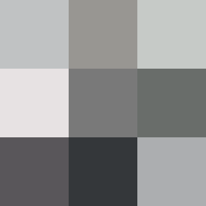 A set of 9 squares in a 3x3 grid with different shades of gray